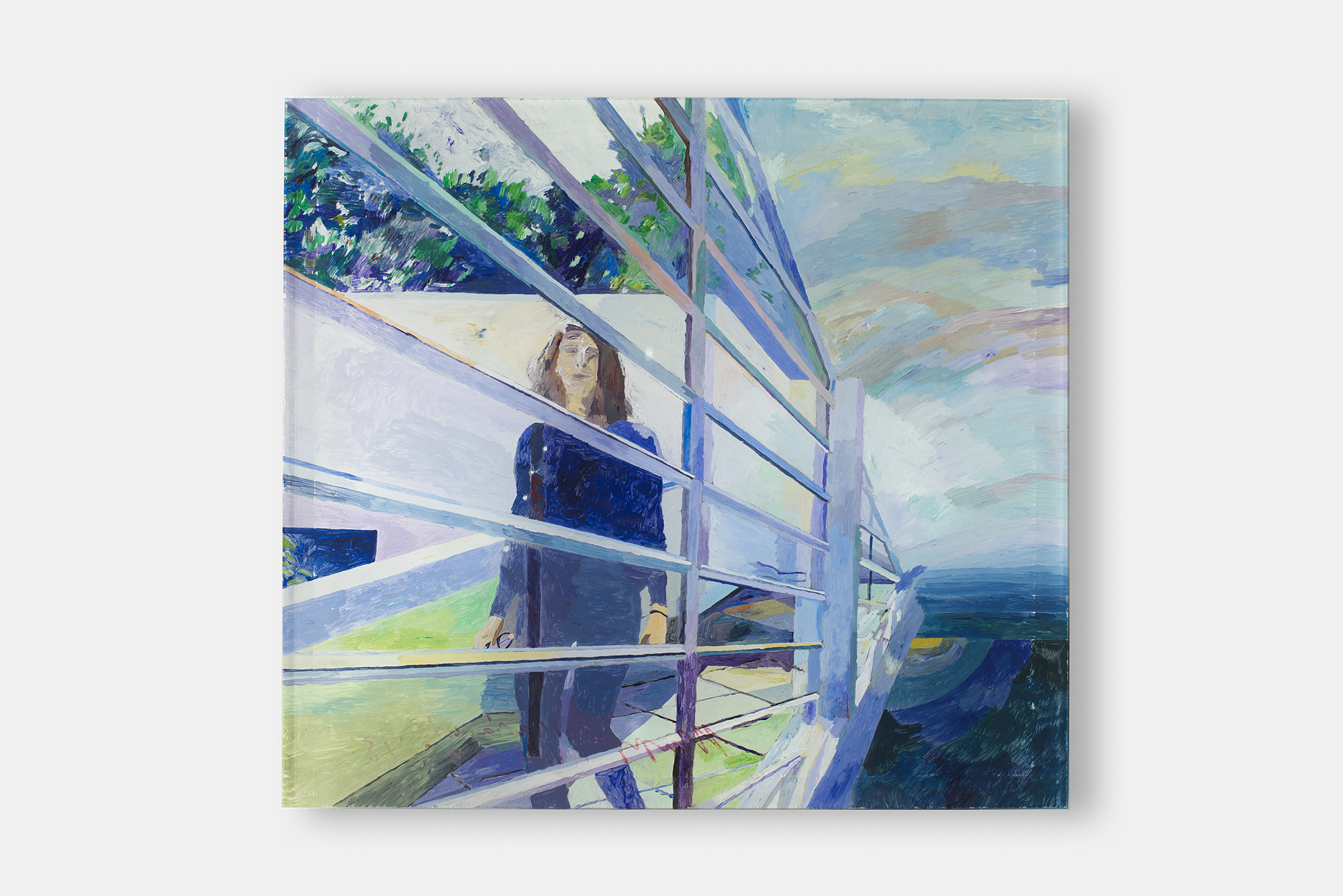 Maria at Villa Savoye , 2018, Acrylic on plexiglass with epoxy, 12 5/8 " x 11 3/8"