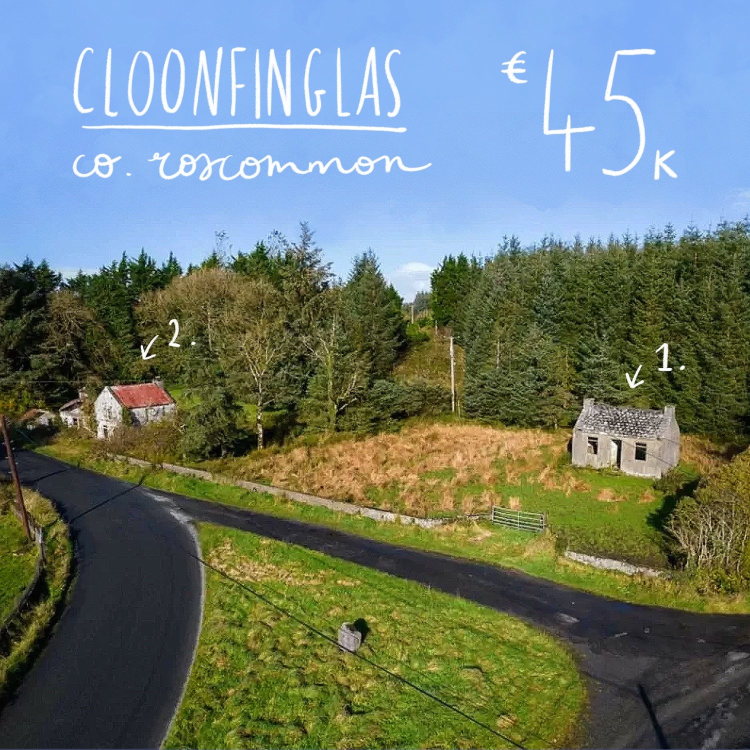 Cloonfinglas, Fairymount, Castlerea, Co. Roscommon. €45k
