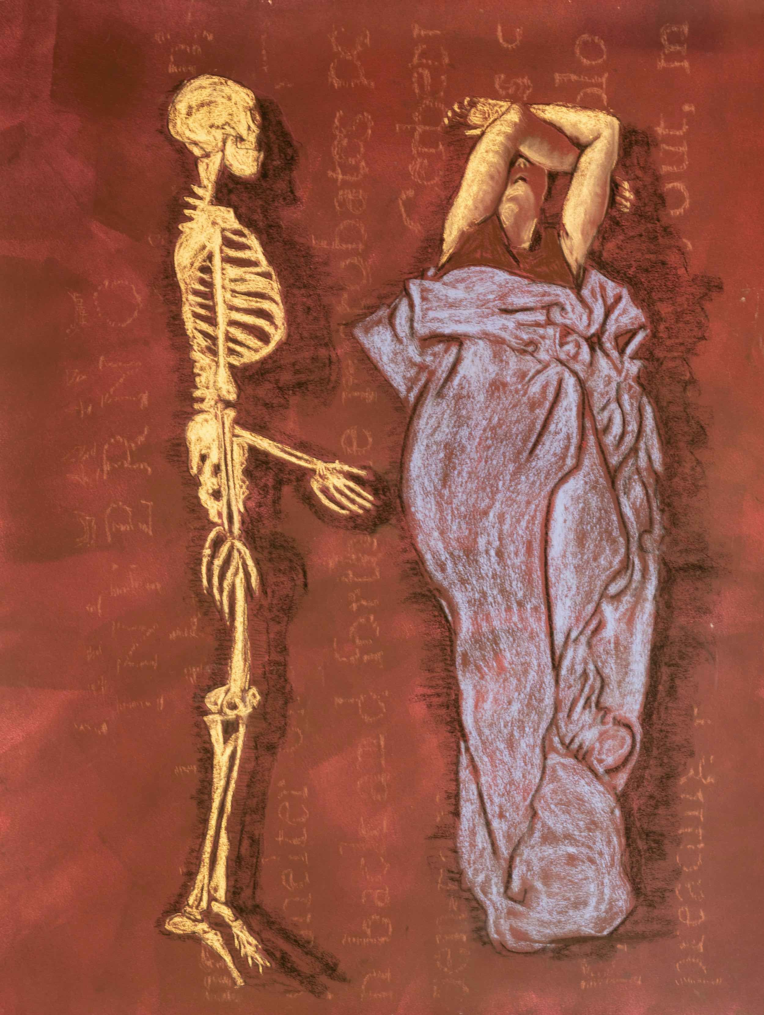 Vanitas, Acrylic Paint & Soft Pastel on Stonehenge Paper, 36" x 48" (2022)