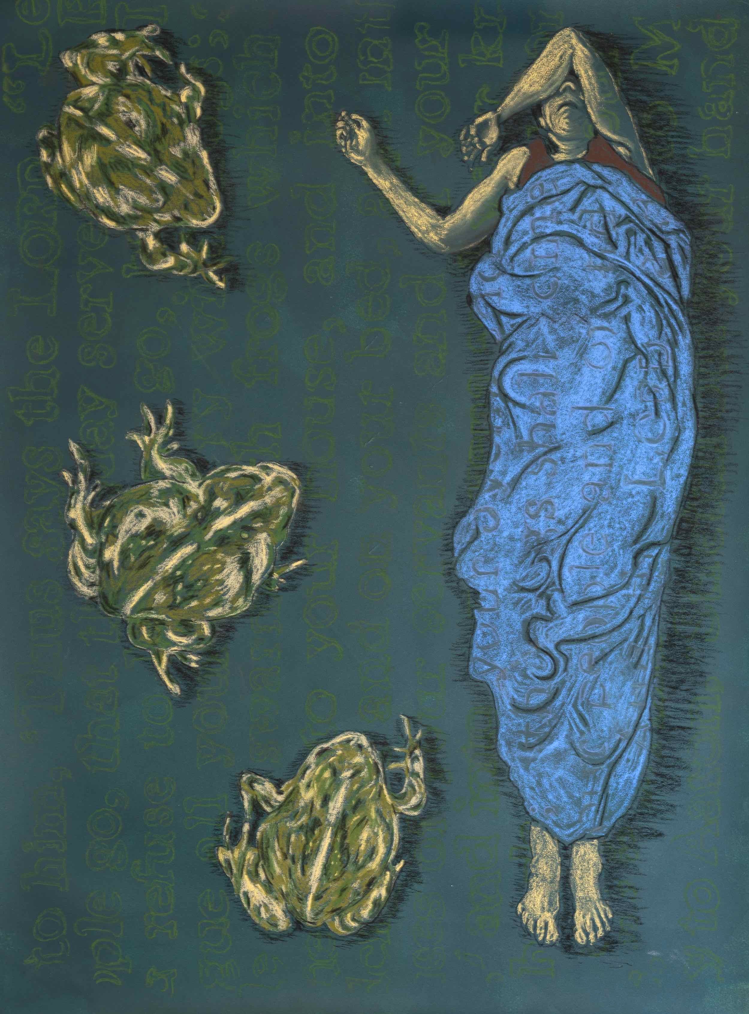 Plague I, Acrylic Paint & Soft Pastel on Stonehenge Paper, 36" x 48" (2022)