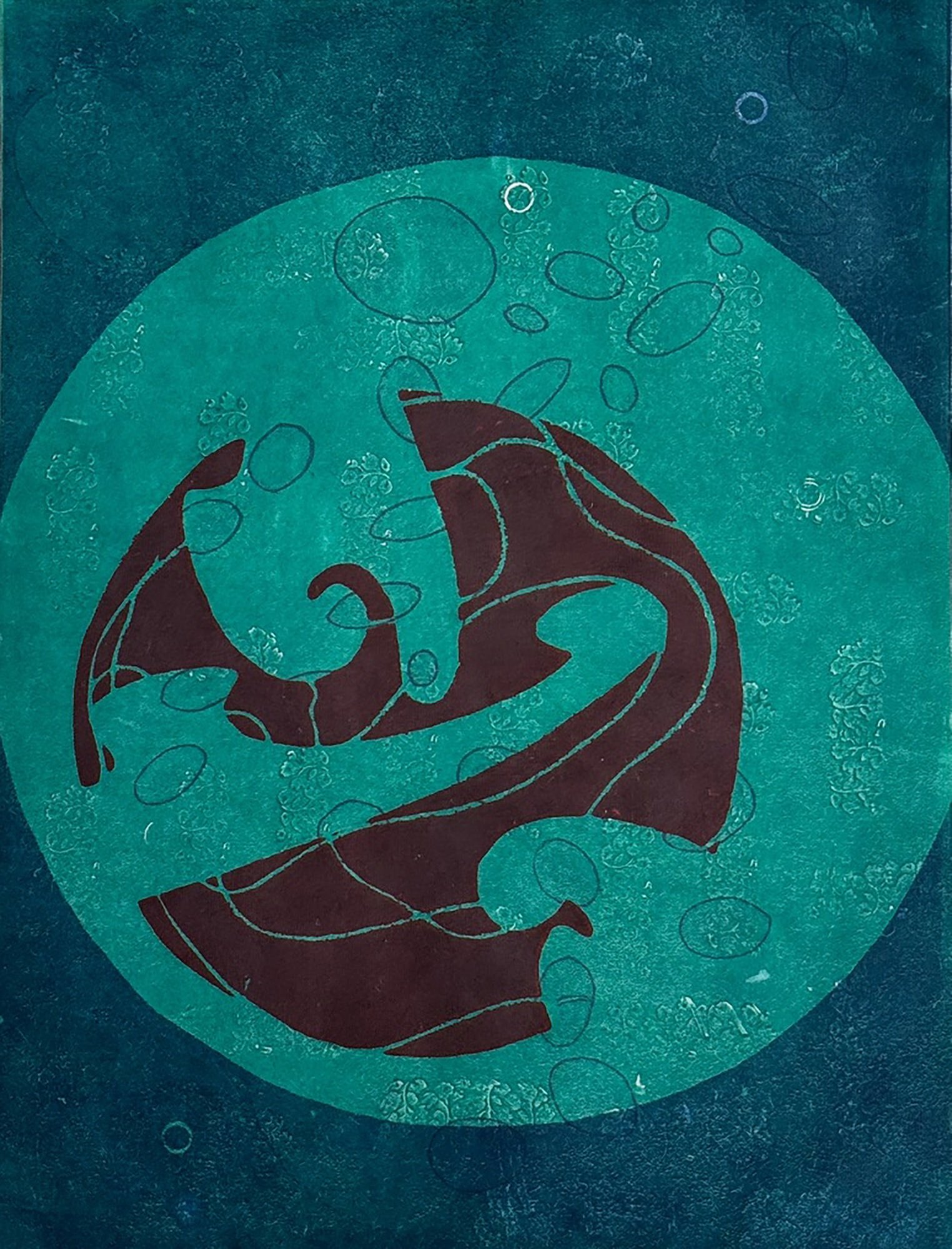 Orb I, Monoprint, 16" x 20" (2025)