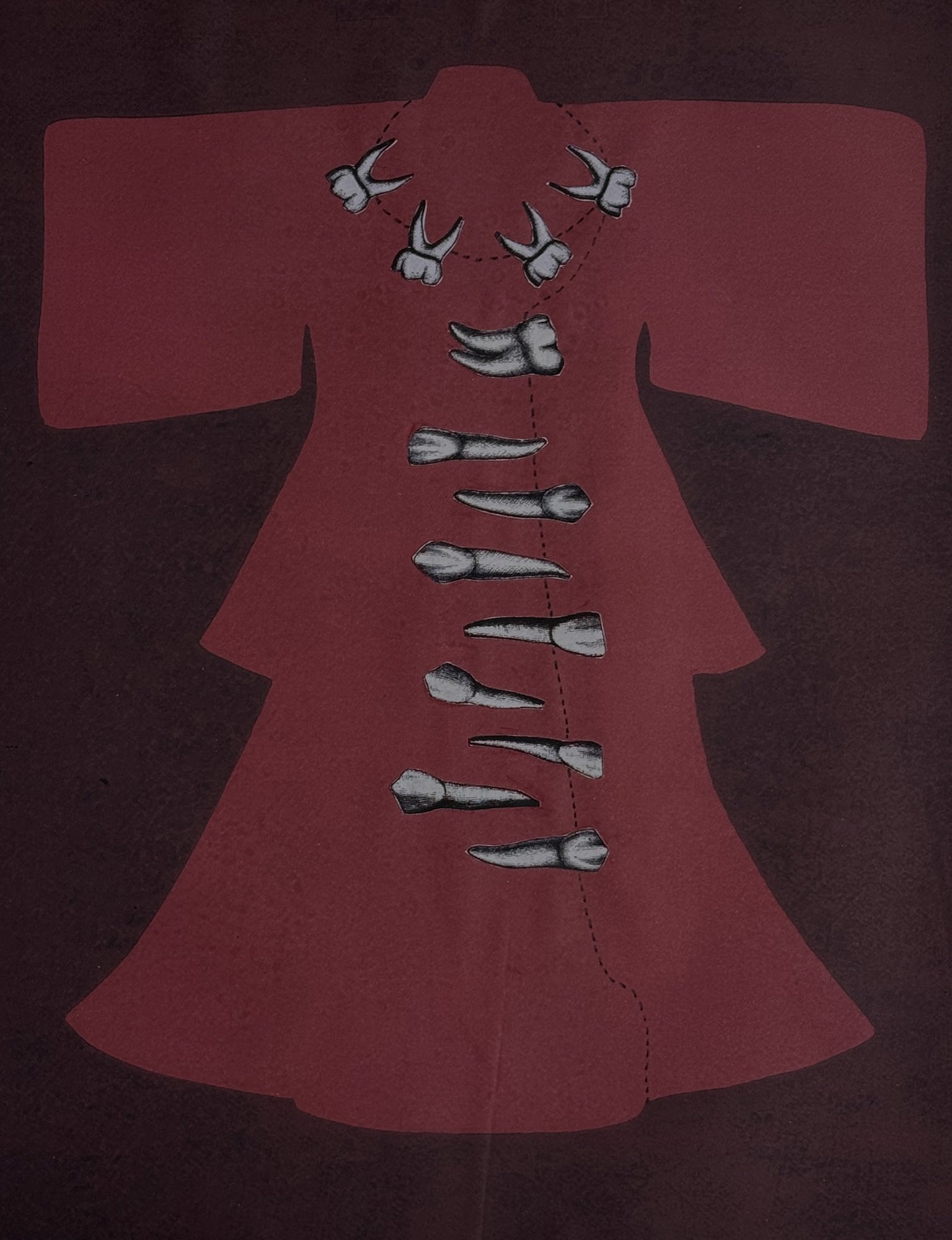 Long of Tooth, Monoprint, 24" x 30" (2026)