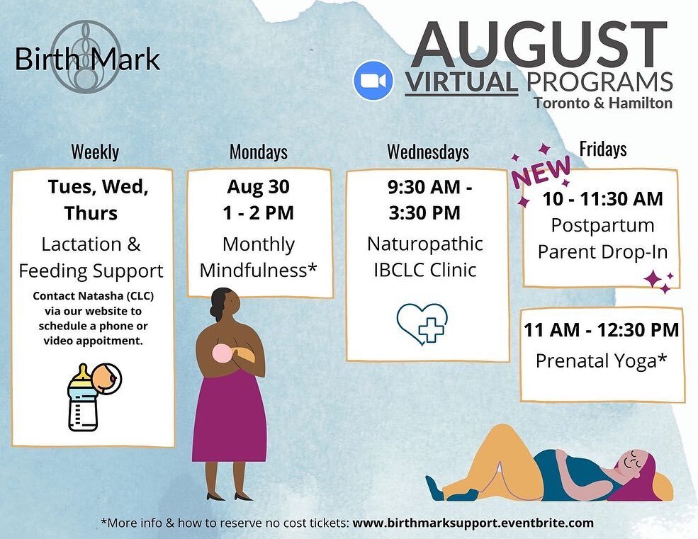 We're so excited to welcome folks into our office for our postpartum parent drop in on Fridays!&thinsp;
&thinsp;
Swipe through to see our virtual &amp; in person classes and clinics. Our Eventbrite page (link in our bio) is where you can find our vir