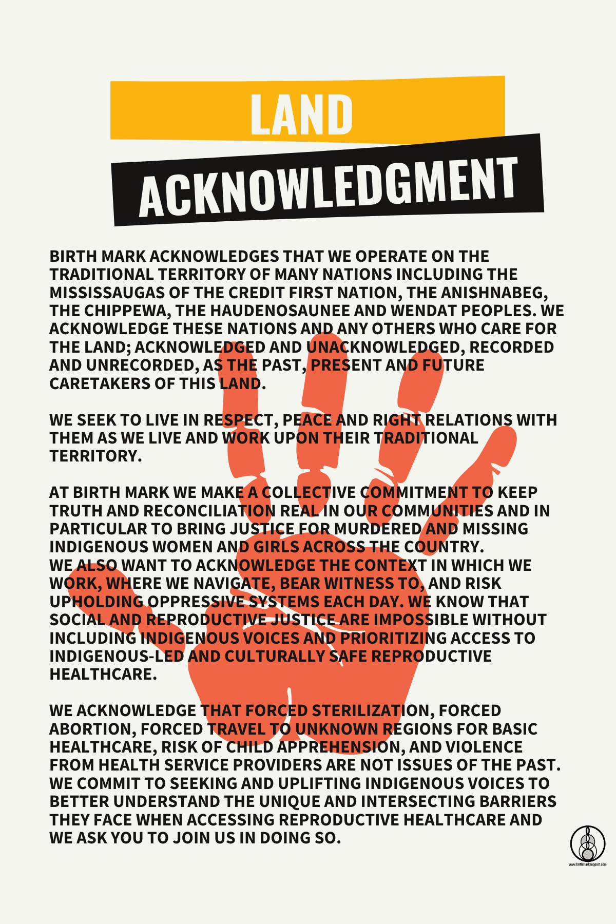 Land Acknowledgment Birth Mark - Land Acknowledgement (4 %C3%97 6 In) 