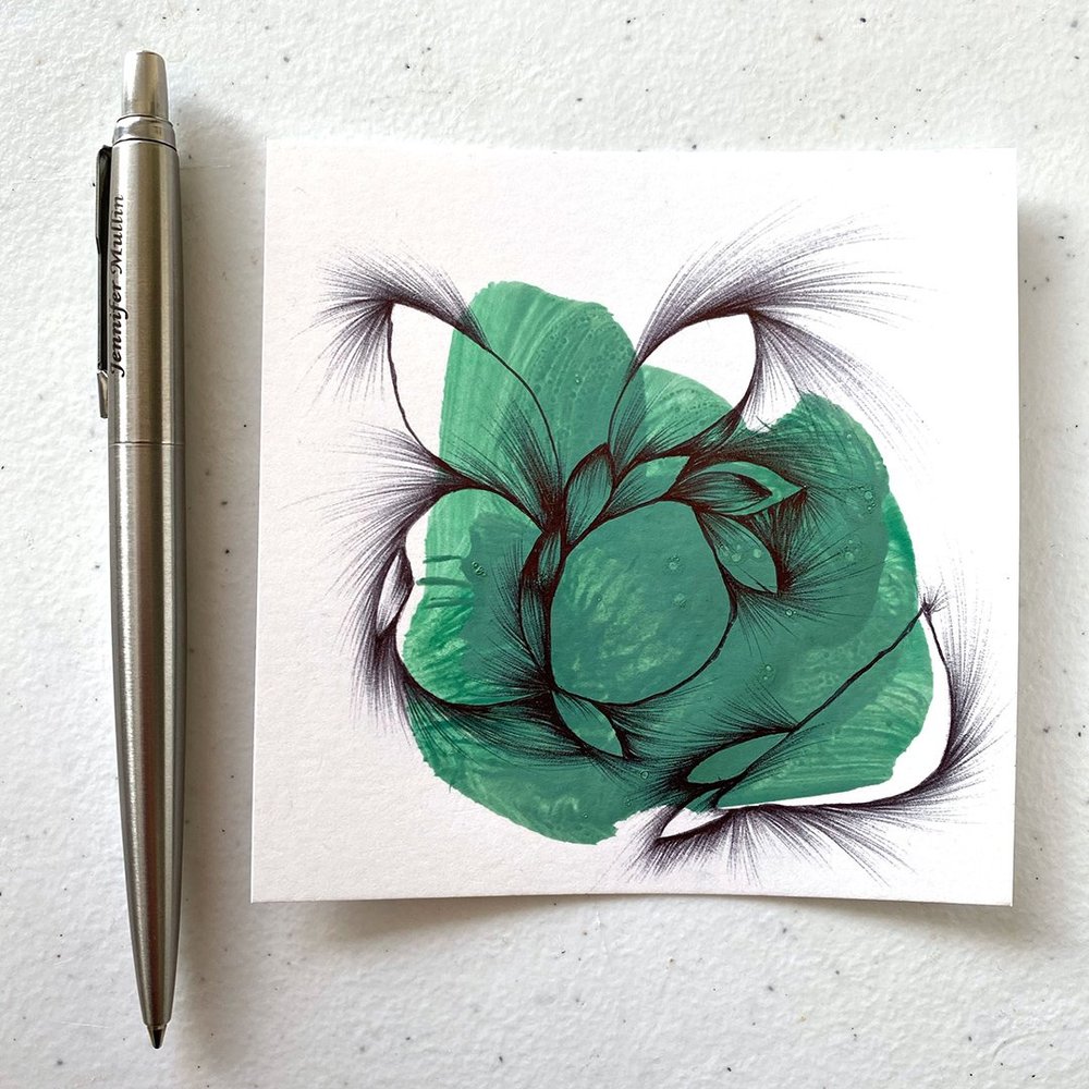 100 Day Drawing #7 — Jennifer Mullin Ballpoint Pen Artist Author