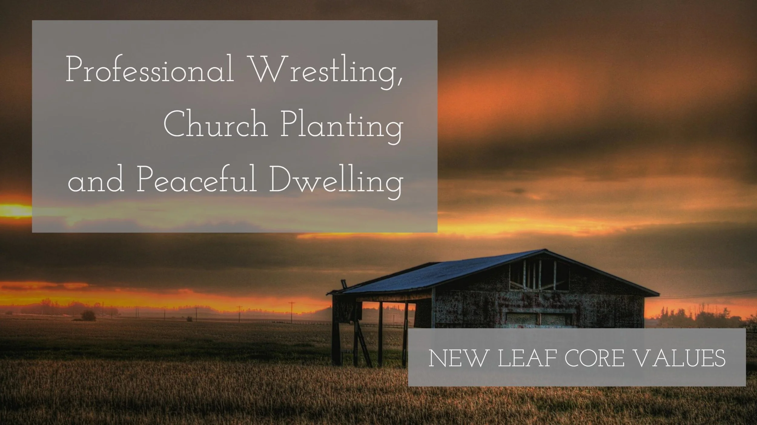 Professional Wrestling, Church Planting and Peaceful Dwelling