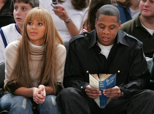 “Give my ladies dick, my young hoes pee-pee. Hits in a row like MJ, hee hee. No amount of fire or freshness can challenge what a man will store up in his ghostly heart.” Jay Z ft. F. Scott Fitzgerald