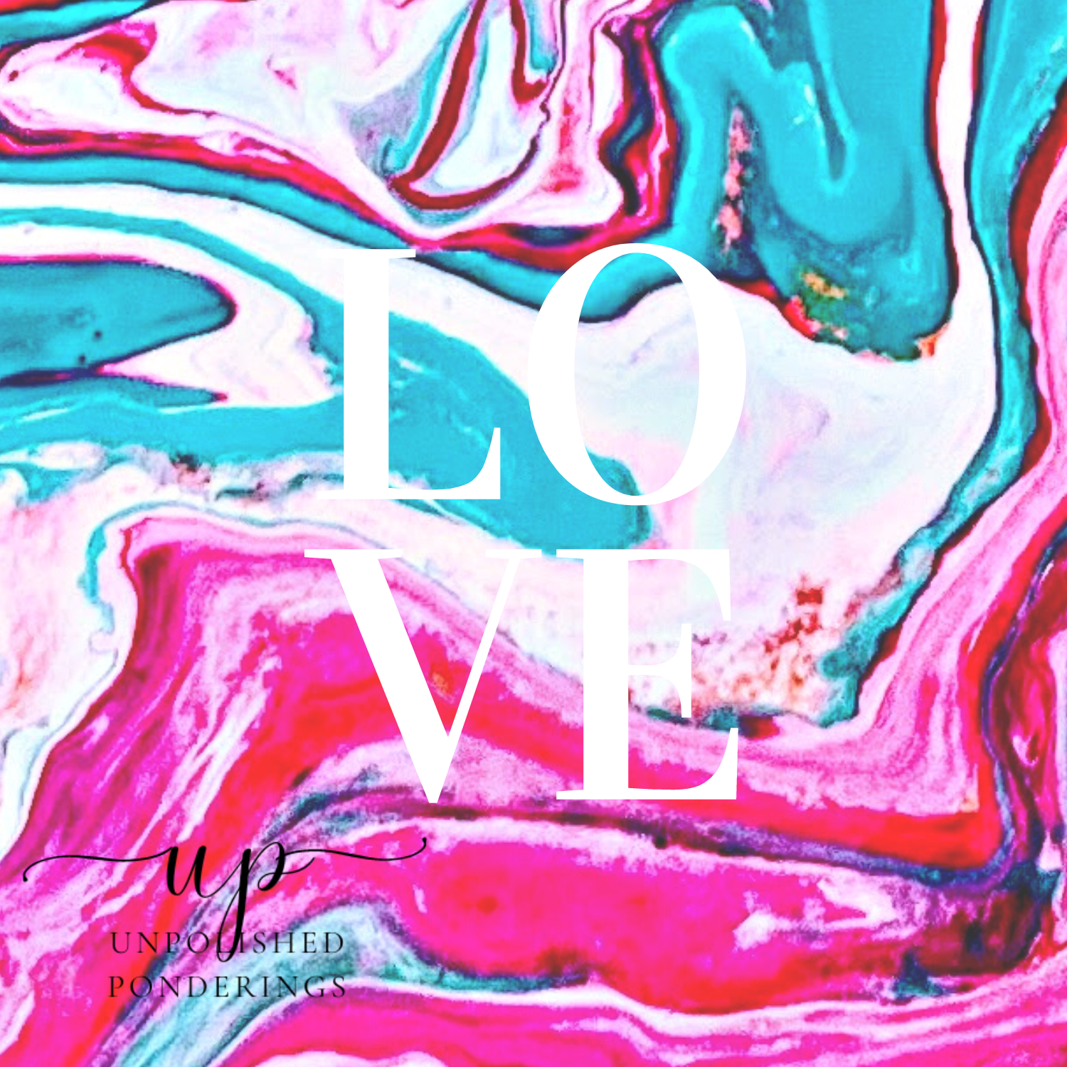 Pink Waters LOVE Art Print