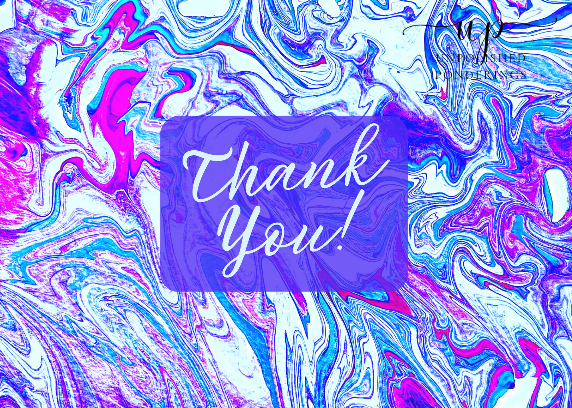 Mermaid Marble Thank You Print