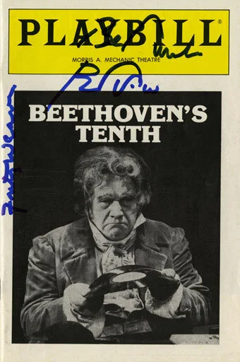 Playbill for performances at the Morris A. Mechanic Theatre, Baltimore, Maryland in 1983, autographed by Peter Ustinov and Fritz Weaver.