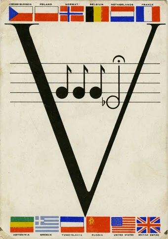 “V” for Victory brass foil die with Morse code