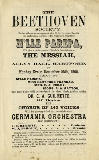 Concert program, The Beethoven Society, Hartford, Connecticut
