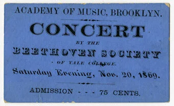 Concert ticket, The Beethoven Society of Yale College