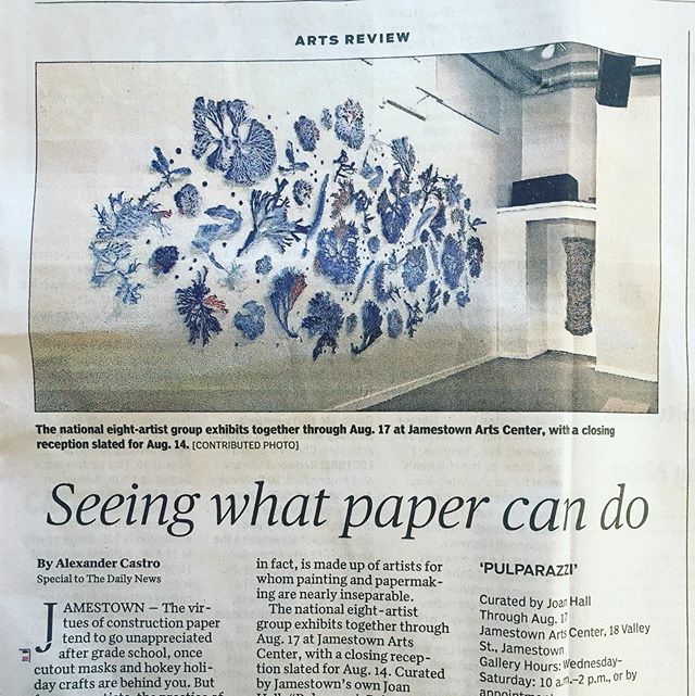 Did you read about the PULPARAZZI exhibition in the Newport Daily News on Tuesday? Gallery hours are Wed.-Sat. 10am-2pm thru August 17th! Closing Reception is Wednesday August 14th 6-8pm! 📸 of &ldquo;Blue&rdquo; by Michelle Samour. Stop by the JAC g