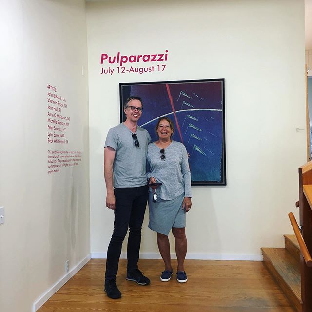 Next week is the last week of the &ldquo;PULPARAZZI: painting with paper&rdquo; exhibition. Gallery hours are Wed.-Sat. 10am-2pm thru August 17th. Don&rsquo;t miss the closing reception Wednesday, August 14th at 6pm! Pictured: PULPARAZZI curator Joan