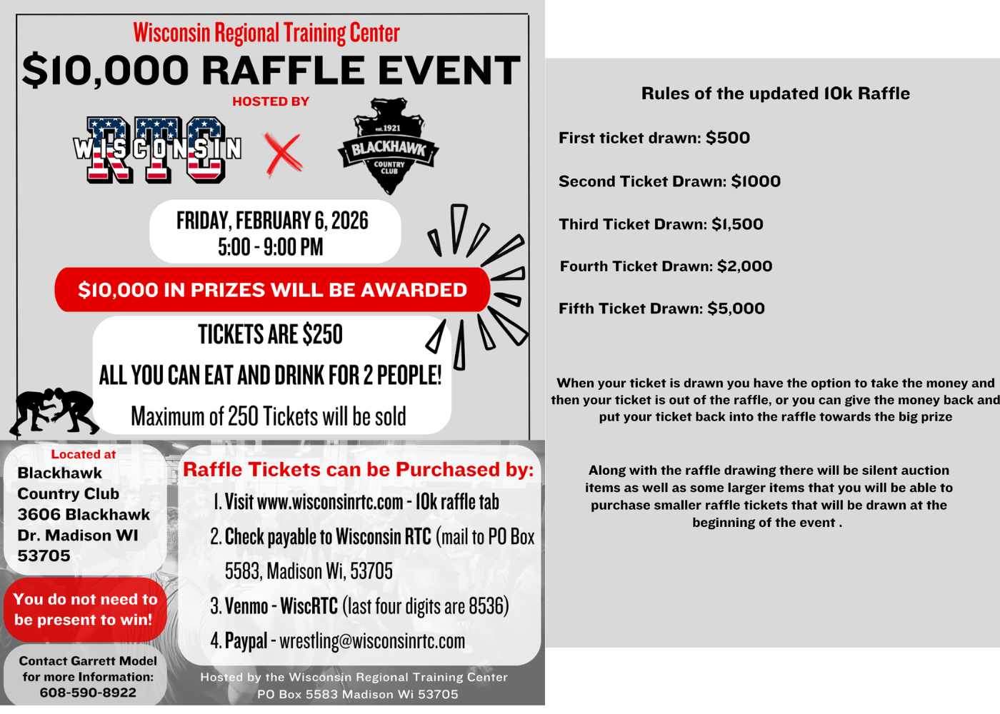 10K Raffle — Wisconsin Regional Training Center
