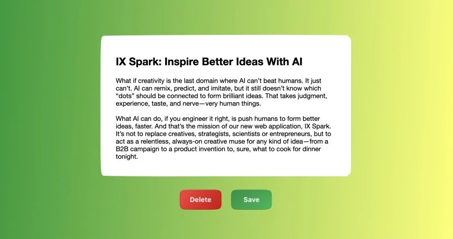 AI Will Never Beat Humans At Creativity, But IX Spark Might Make Humans Unbeatable