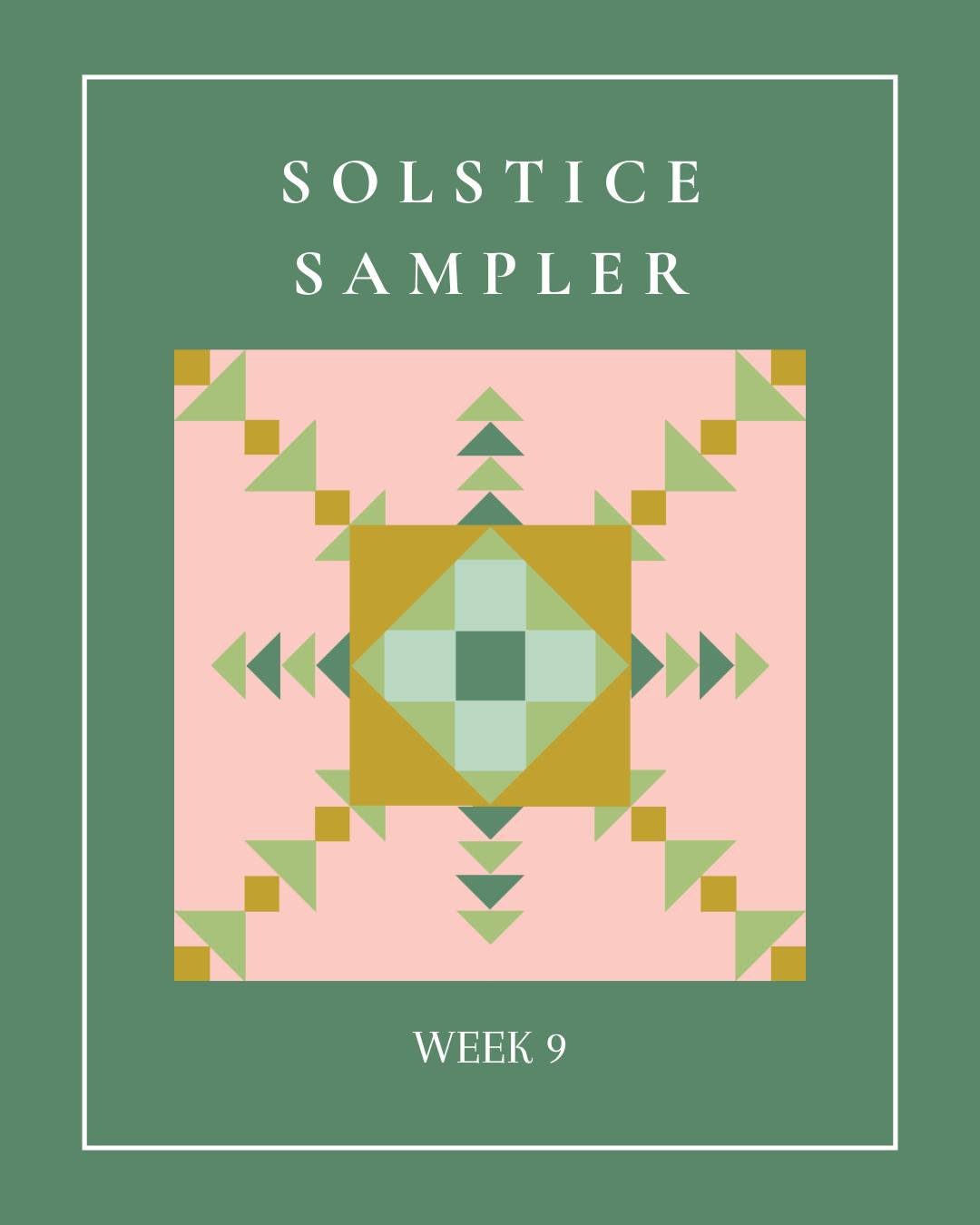 We made it! Week 9 closes out this year's free Solstice Sampler with the Pine Garland block from @rosecityoriginals &mdash; the perfect grand finale for this year&rsquo;s quilt!

✨ This week&rsquo;s prizes:
&bull; Snow Flurry pattern, templates, and 