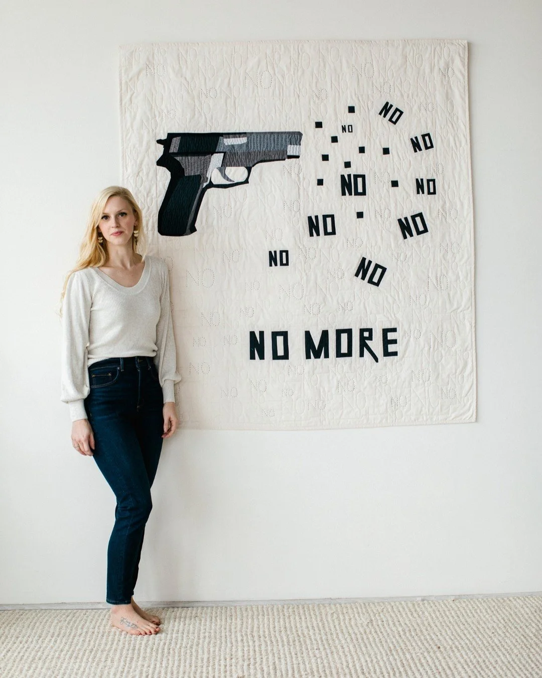 I&rsquo;ve been so honored that my "No More" quilt has been hanging in Creative Resistance: The Art of Protest at the First Presbyterian Art Gallery in Indiana. Seeing it displayed alongside so many powerful works of protest quilts has been