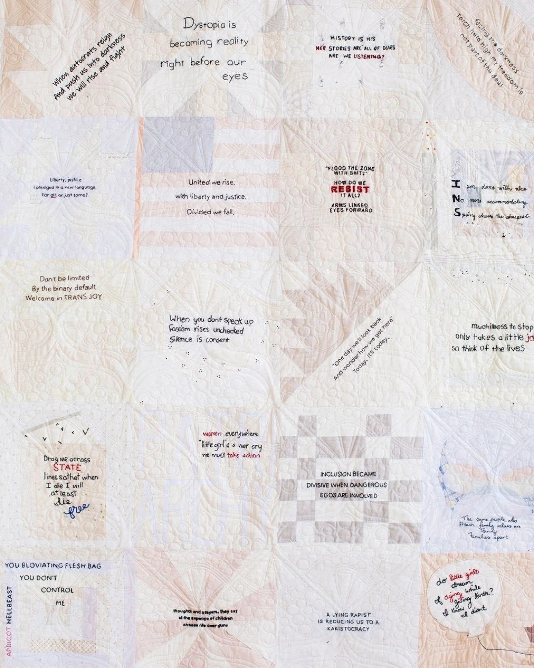 I am just... beyond honored that the #ThreadsSpeakQuilt won an award at QuiltCon last week. This quilt was such a hard, cathartic, and emotional experience to make. Seeing so many different voices reflected in this quilt - voices of people who have b