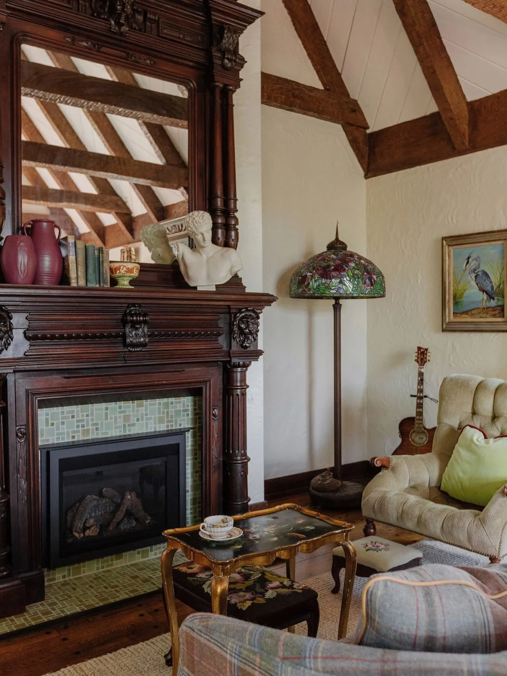 The transformation of this historic fireplace took an incredible team effort and attention to detail every step of the way.

The fireplace opening was rebuilt and fitted with a new insert, an antique mantel sourced by the homeowners was rebuilt and i