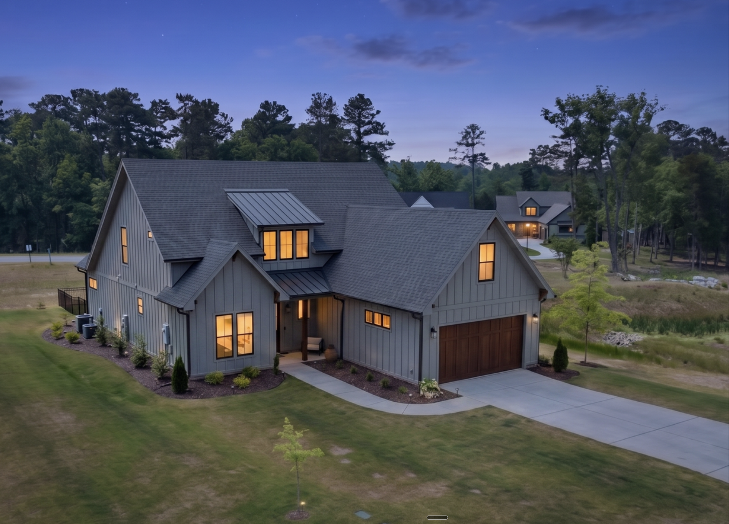 Front elevation of 615 Misty Banks Drive, a 2025-built custom home in Whitewater Landing, Chapin SC