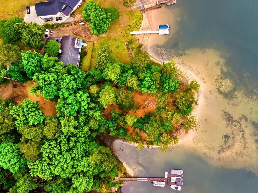 Drone view Lake Murry lot