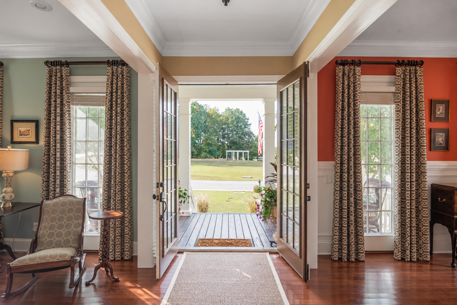 Symmetrical Foyer with Open French Doors.png