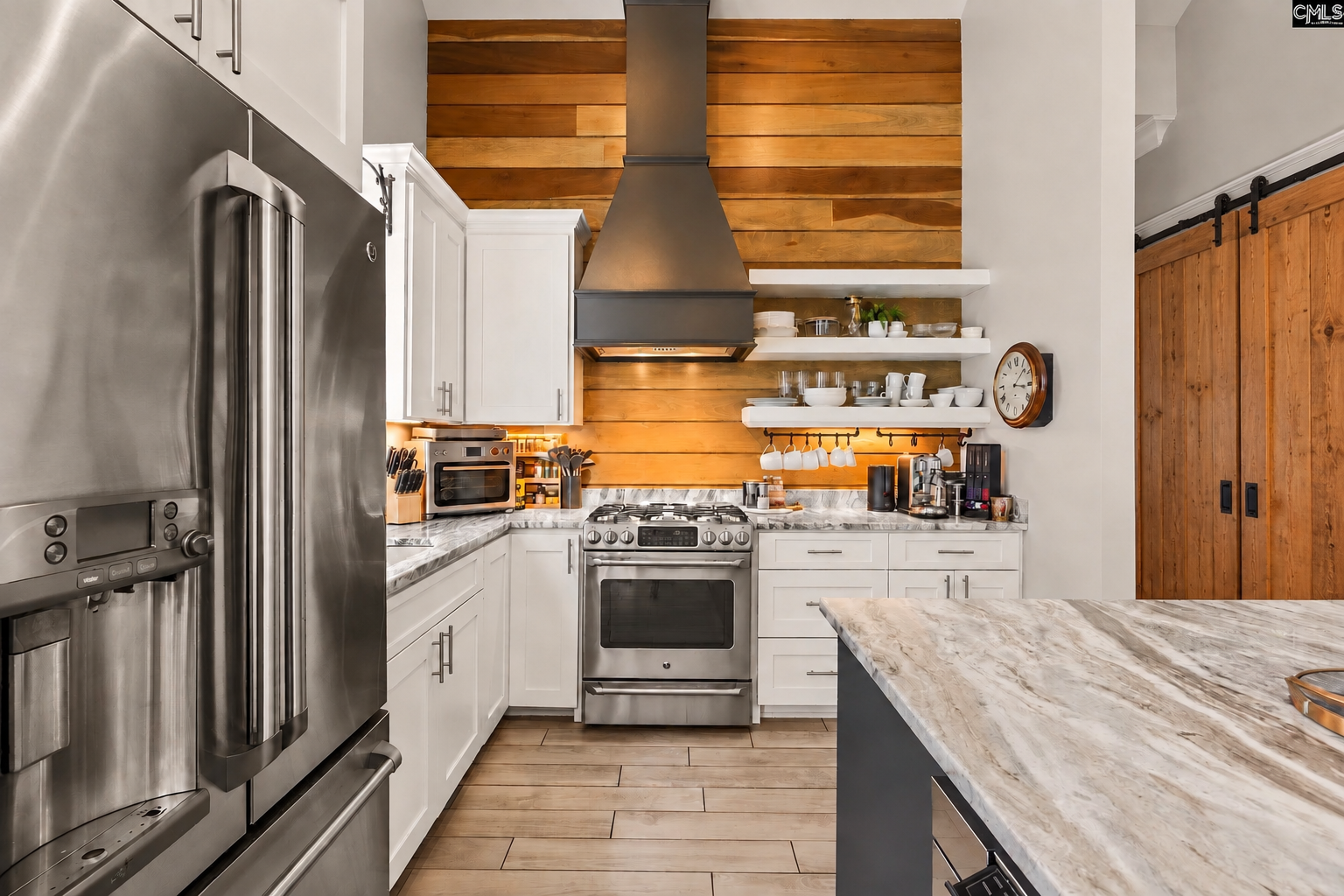 Modern Farmhouse Kitchen with Closed Barn Doors.png
