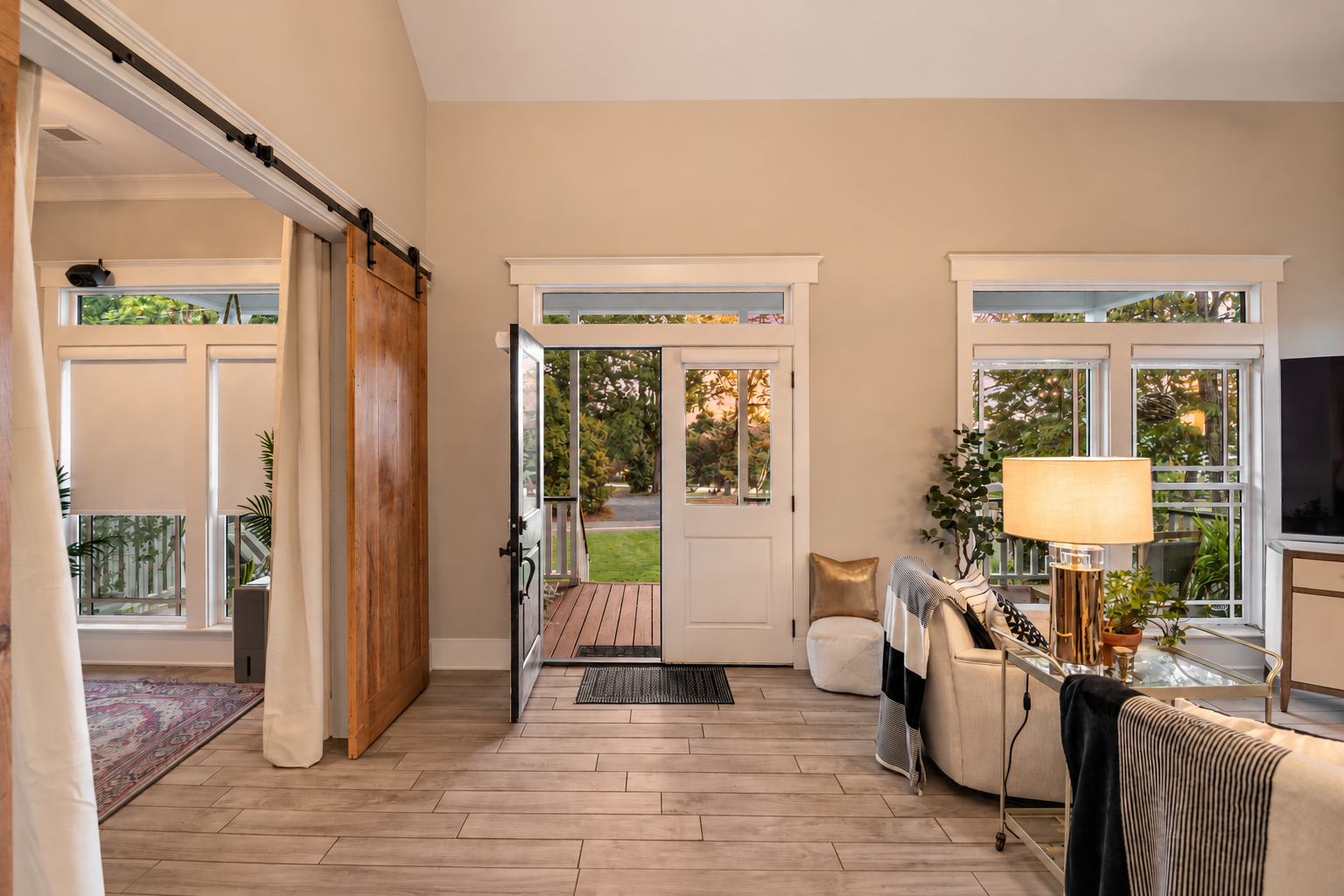 Warm Modern Farmhouse Entry at Dusk.png