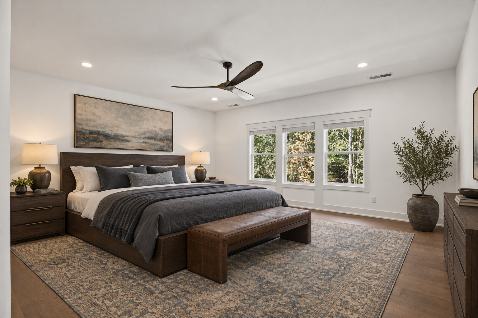 Elegant Walnut Bedroom with Slate Blue Accents.png