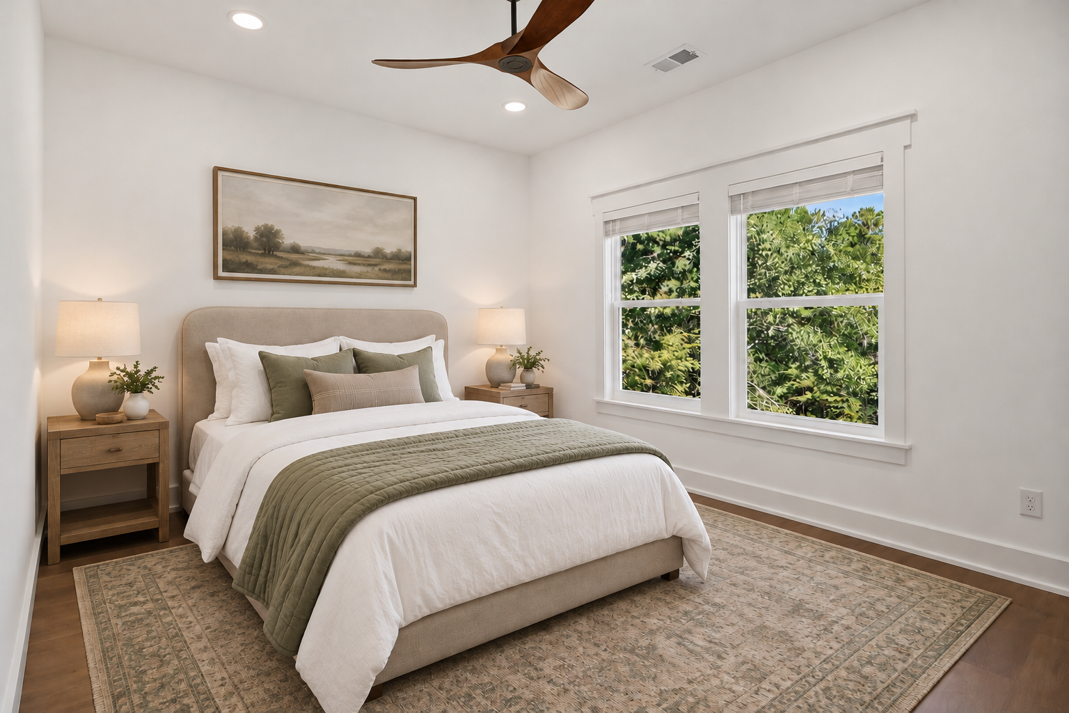 Taupe Queen Bed Guest Bedroom.png