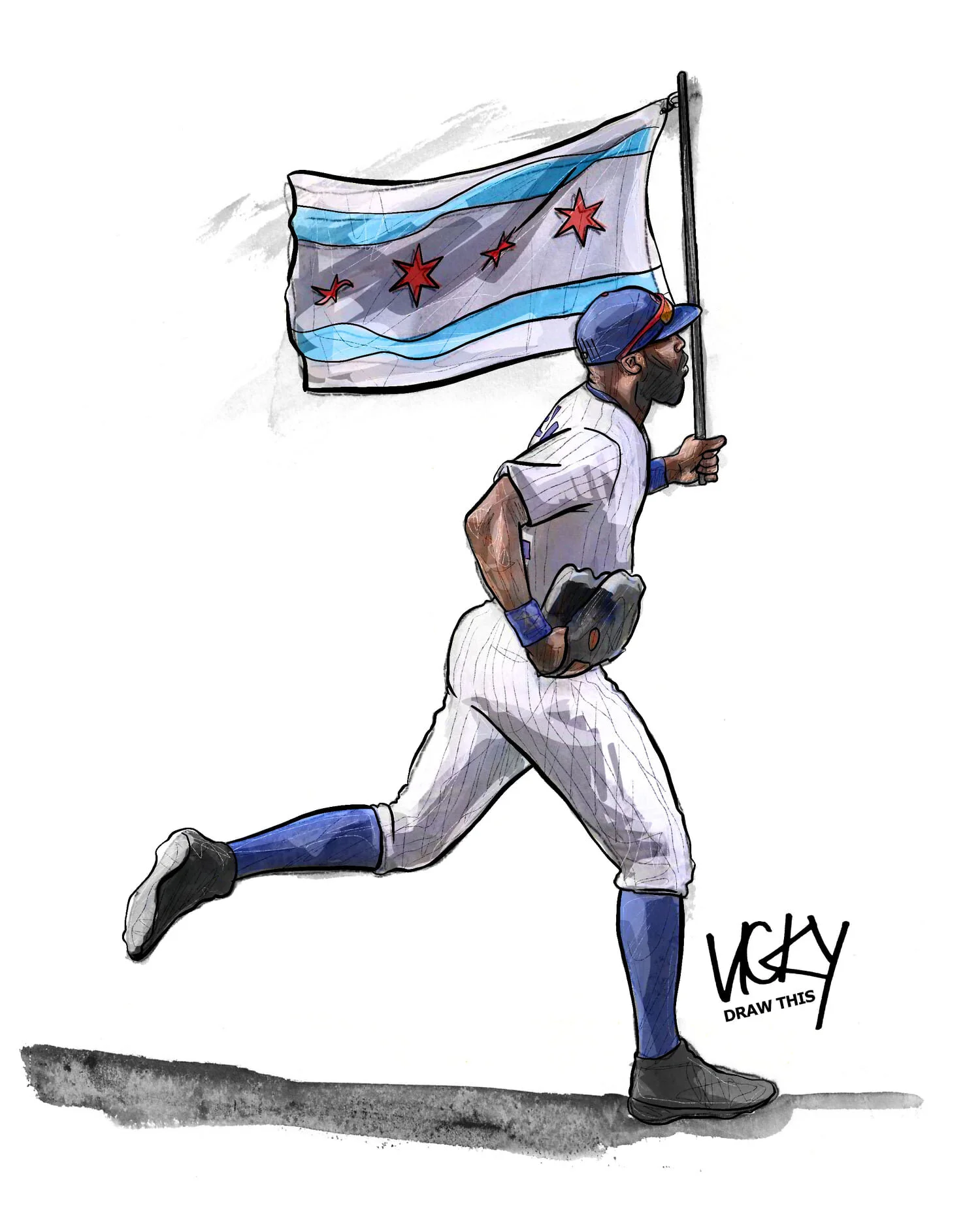 Jason Heyward Carrying Chicago Flag