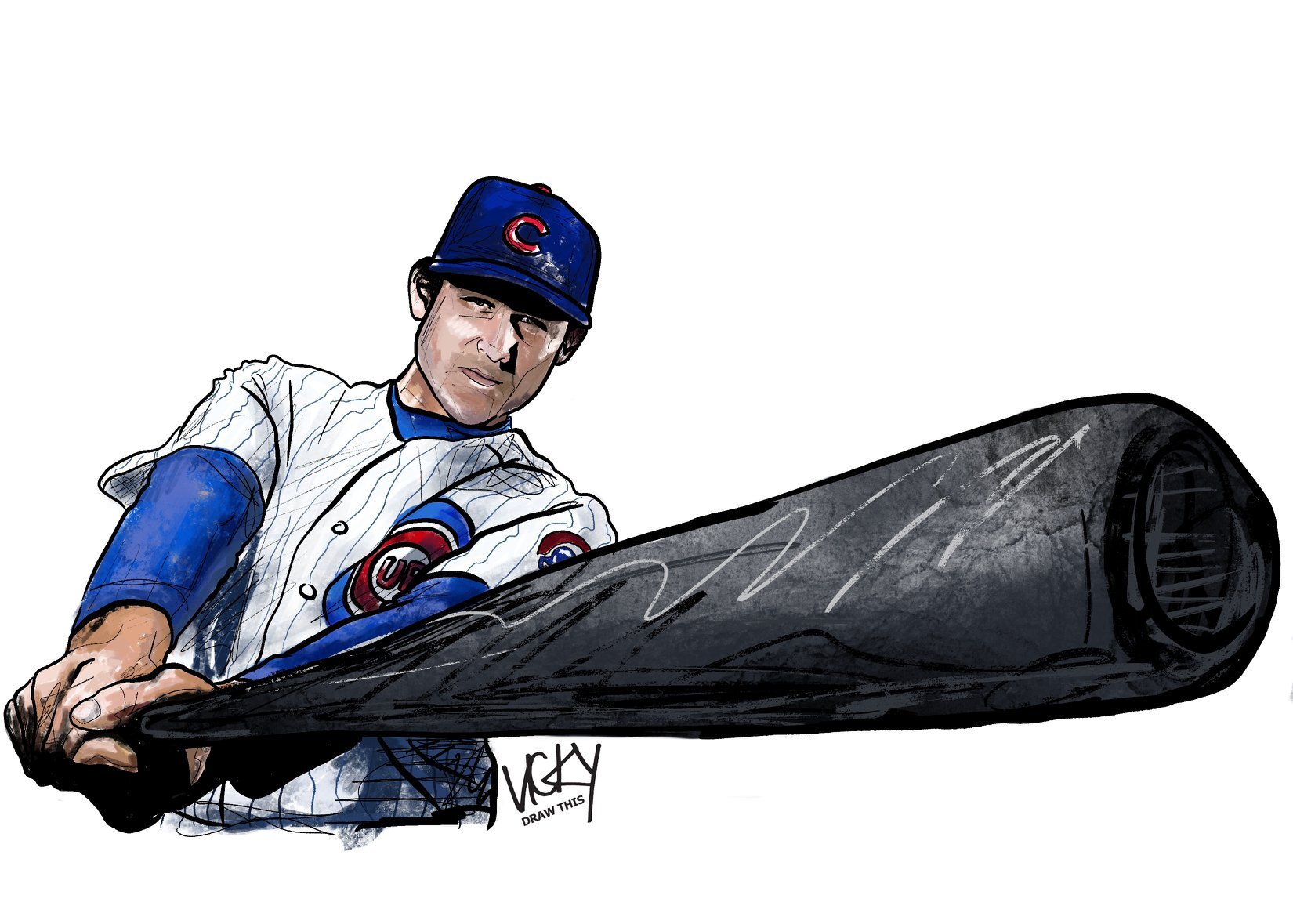 Anthony Rizzo With Bat — Vicky Draw This