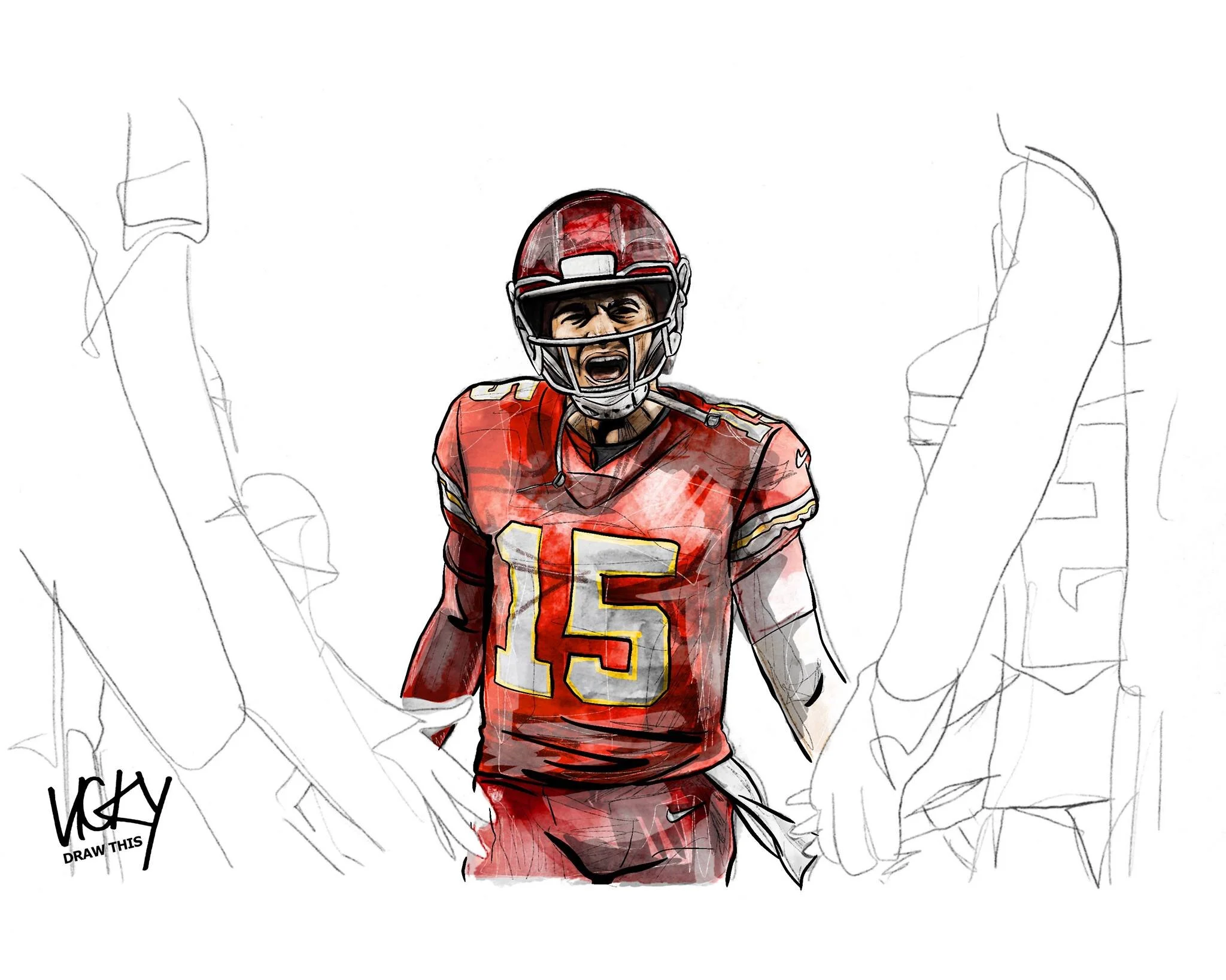 Steipper Patrick Step-by-Step Patrick Mahomes Drawing