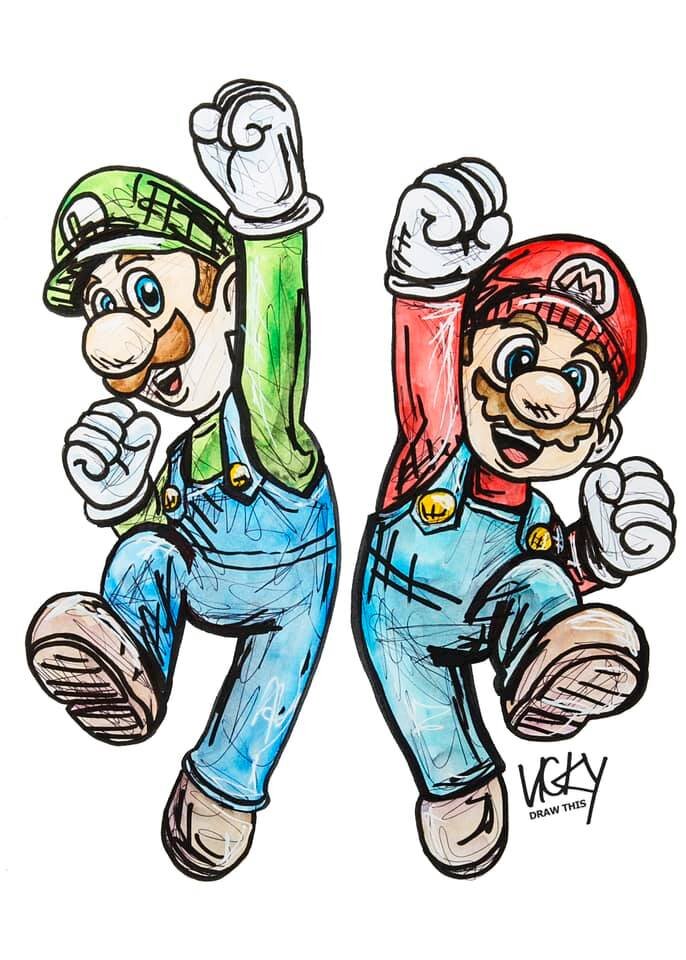 Mario & Luigi — Vicky Draw This