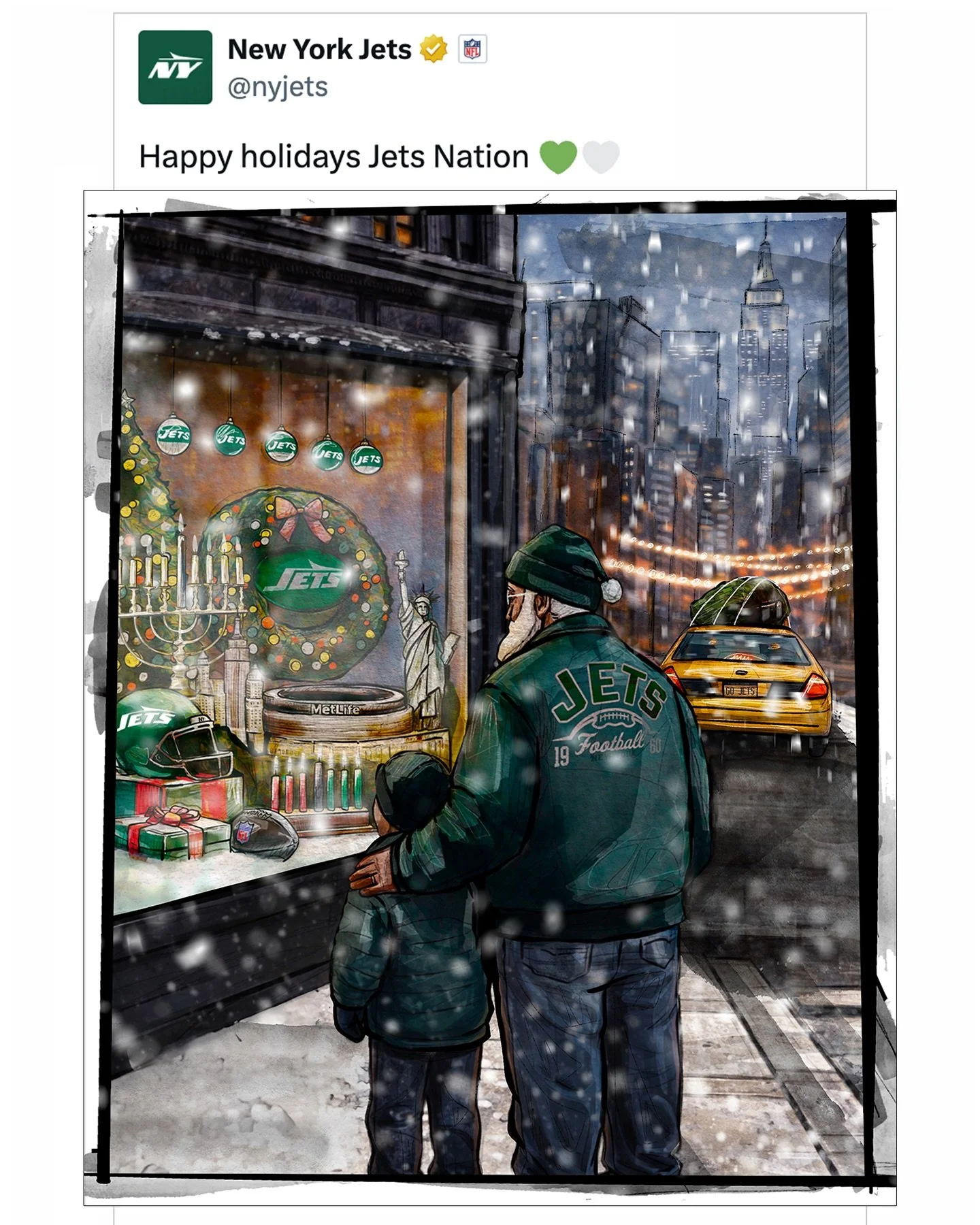 Merry Christmas 🎄

Creating art for a major sports team like the New York Jets was a gift in itself. Grateful for the opportunity to bring this holiday piece to life.

Wishing everyone a wonderful holiday!!
