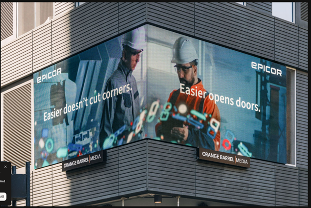Animated corner billboard display ad for the “Easier With Epicor” campaign, 2025