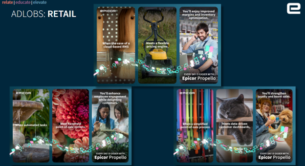 Retail-focused messaging for "Easier with Epicor" campaign, 2025