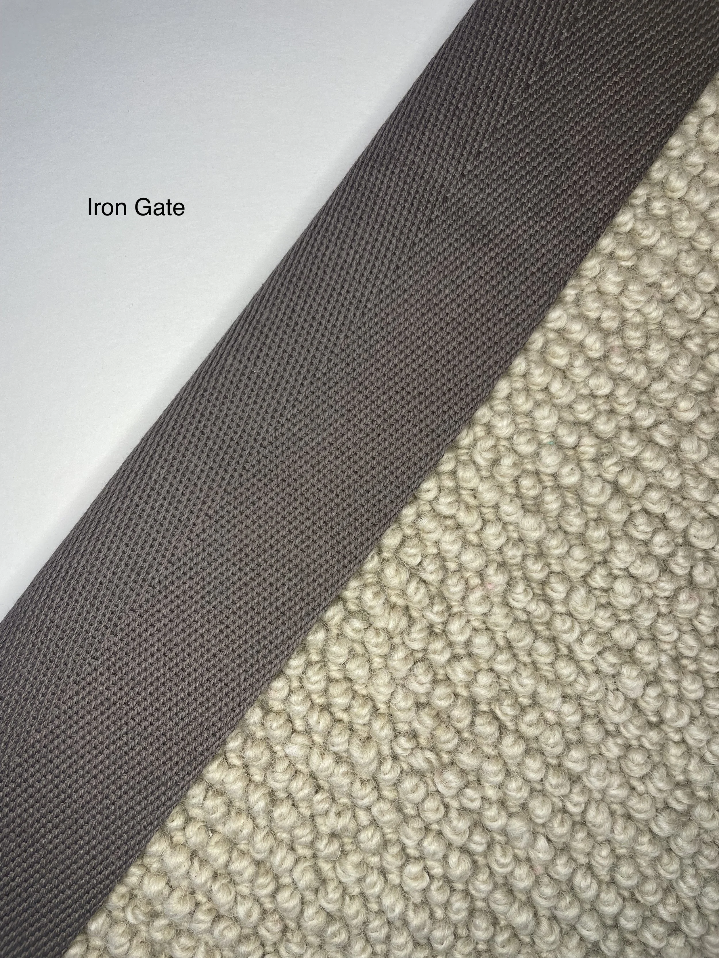 Grey taped stair runner. Carpet edge tape for stair runners and rugs. (Copy)