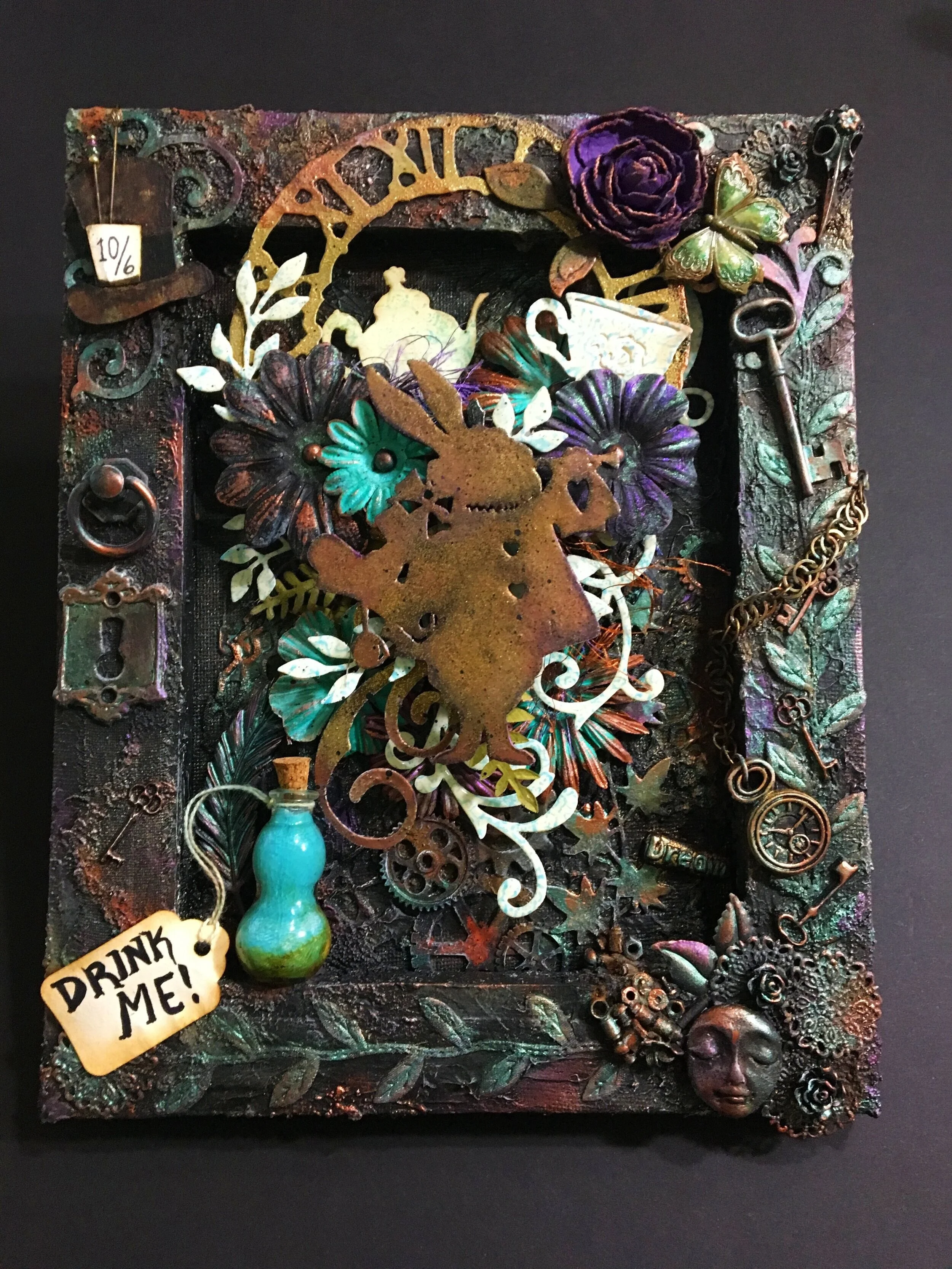 Altered Canvas "Drink Me!"