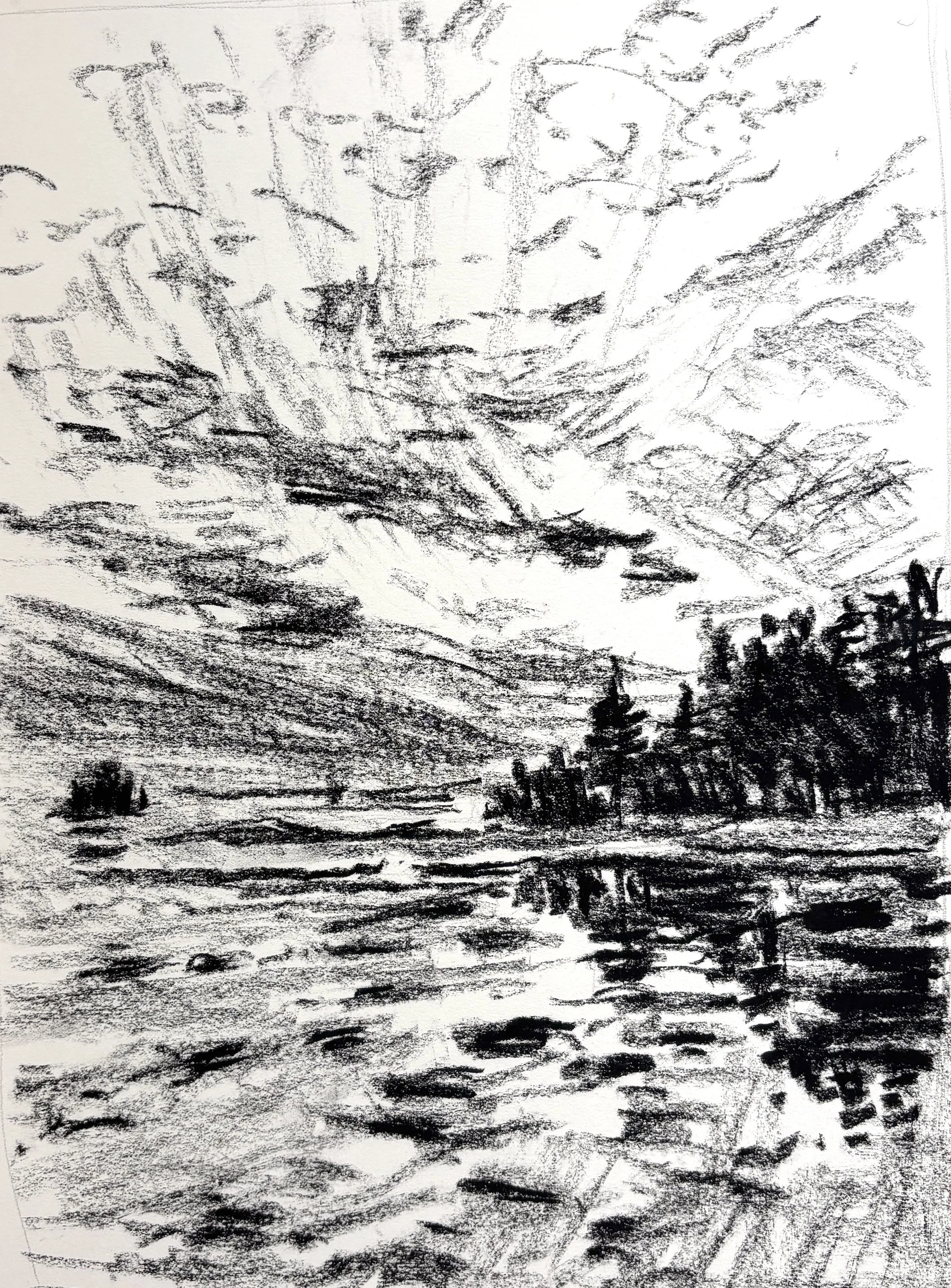 "Bickford Twilight",  14"x11", charcoal