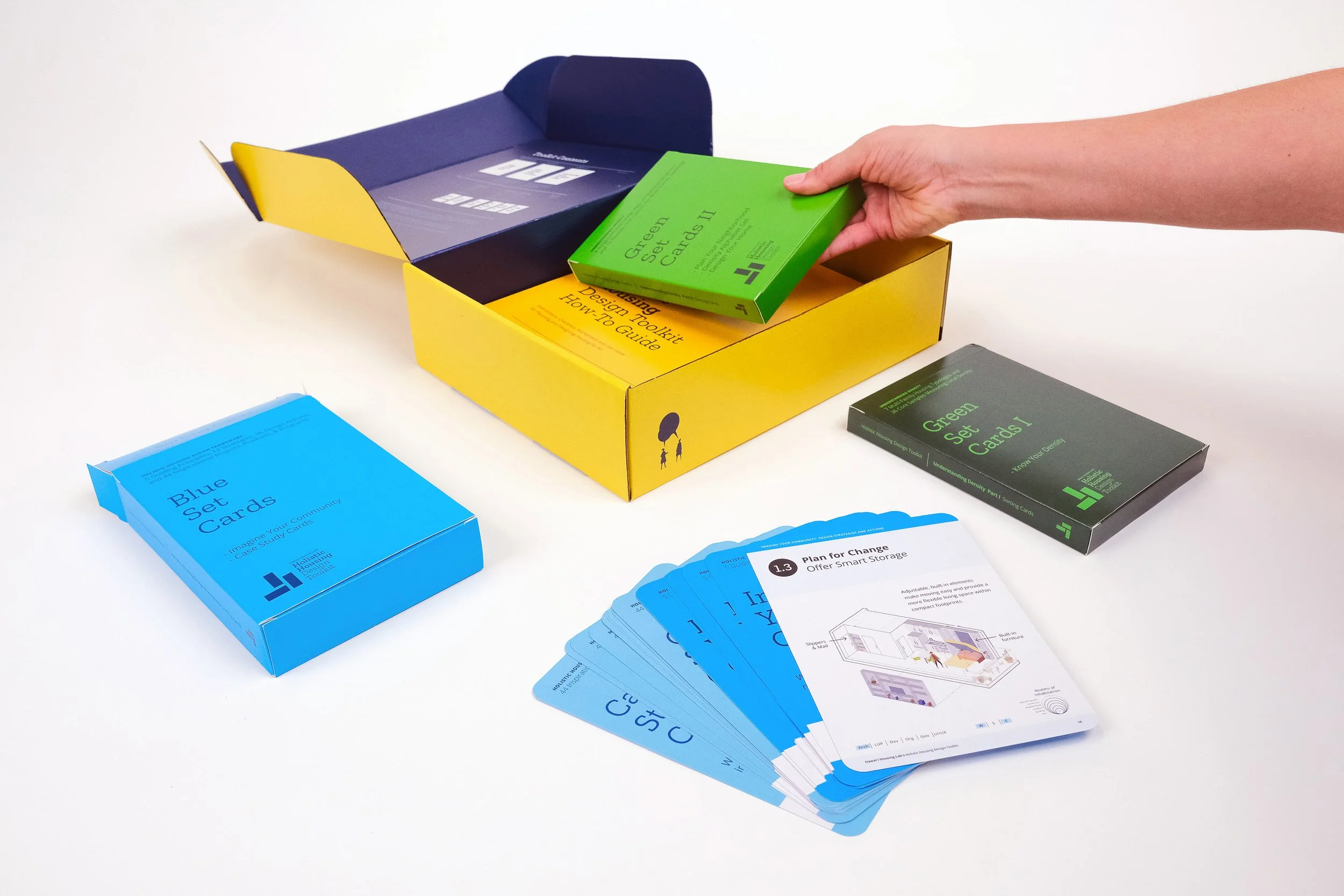 Manuals, cards, and resources included in the Holistic Housing Design Toolkit