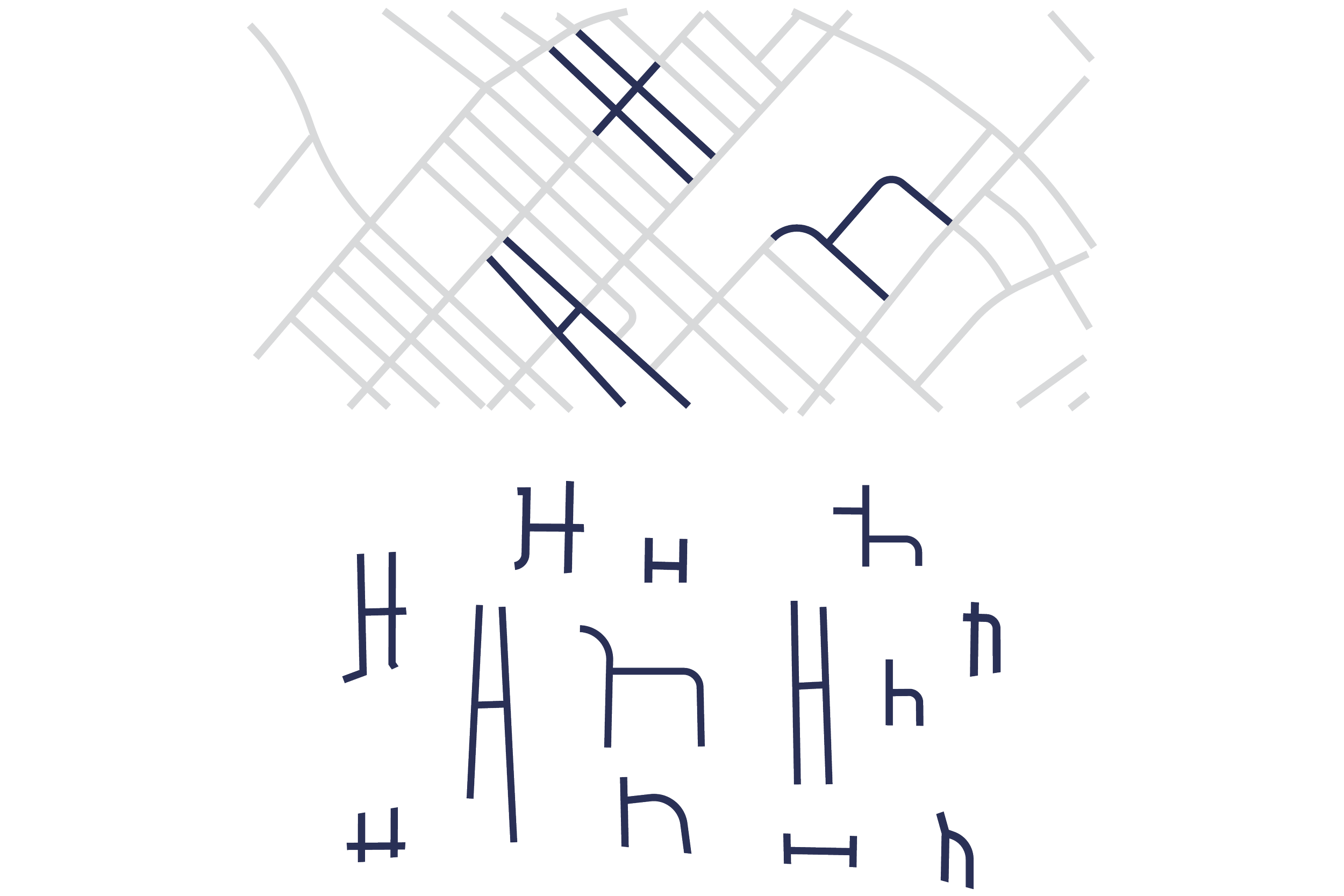Letterform studies derived from the lines and patterns of Hawai‘i neighborhoods