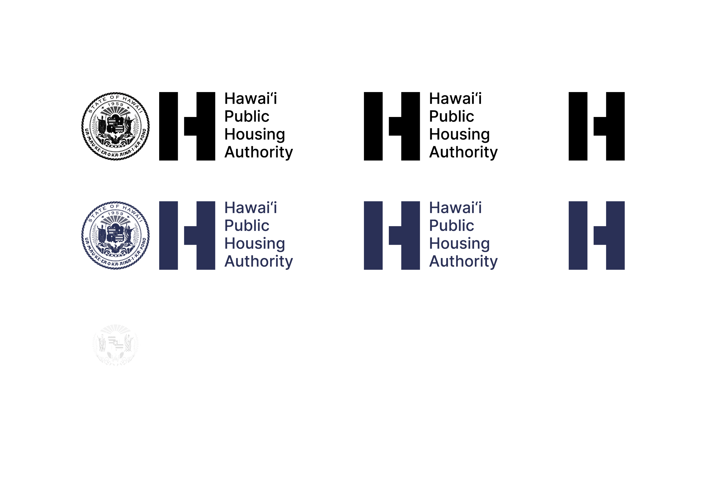 Family of marks developed for the Hawai‘i Public Housing Authority identity