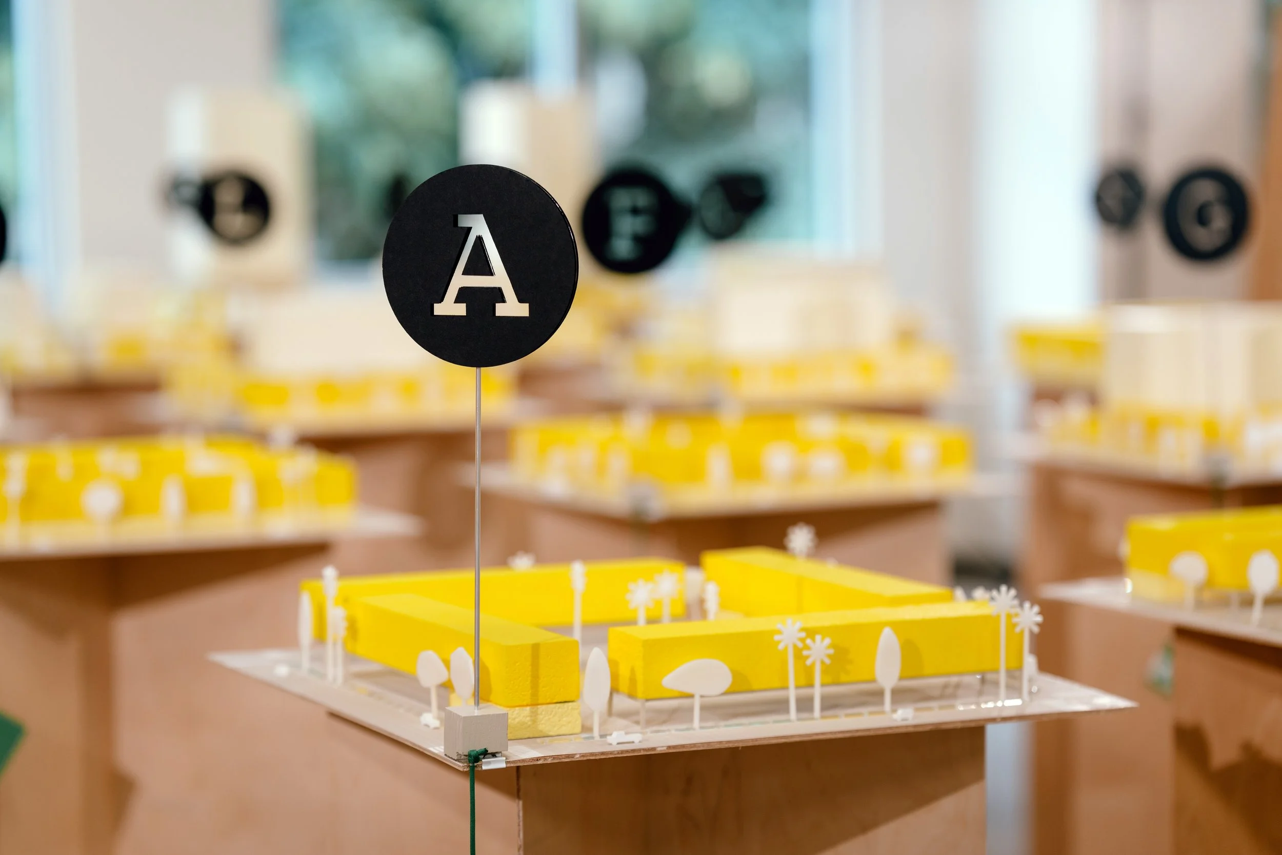Density Alphabet models showing low-rise, mid-rise, and high-rise housing possibilities