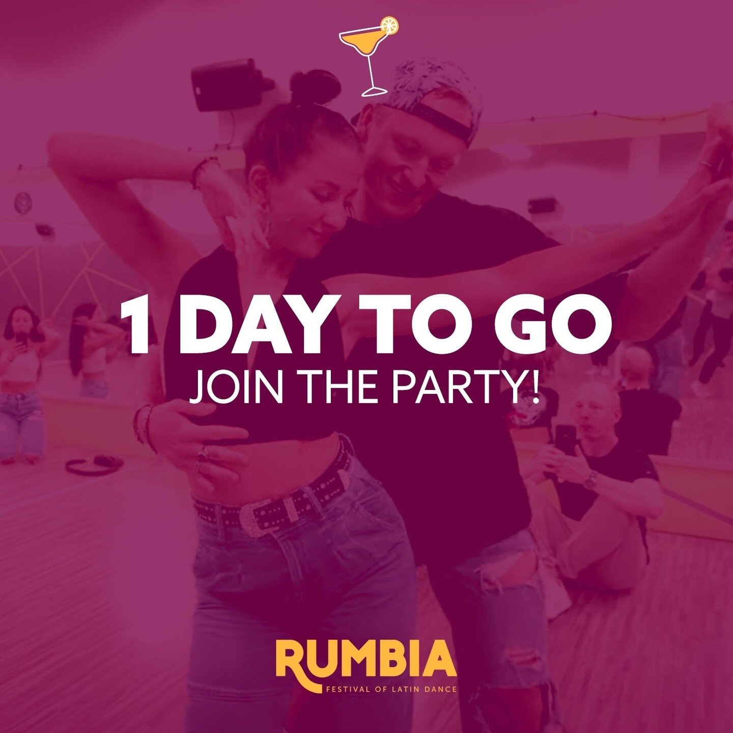 1 DAY TO GO! 🎉🍹🧡 ⁠
⁠
⁠
RUMBIA⁠
Join the Party! 🍹⁠
4 - 7 April 2024⁠
Tickets ➡️ www.rumbia.com.au⁠
⁠
#rumbia #rumbiafestival #salsadancing #socialdance #socialdancing #salsa #on2 #on1 #bachata #latindance #salsamusic #dance #melbourne #dancefestiv