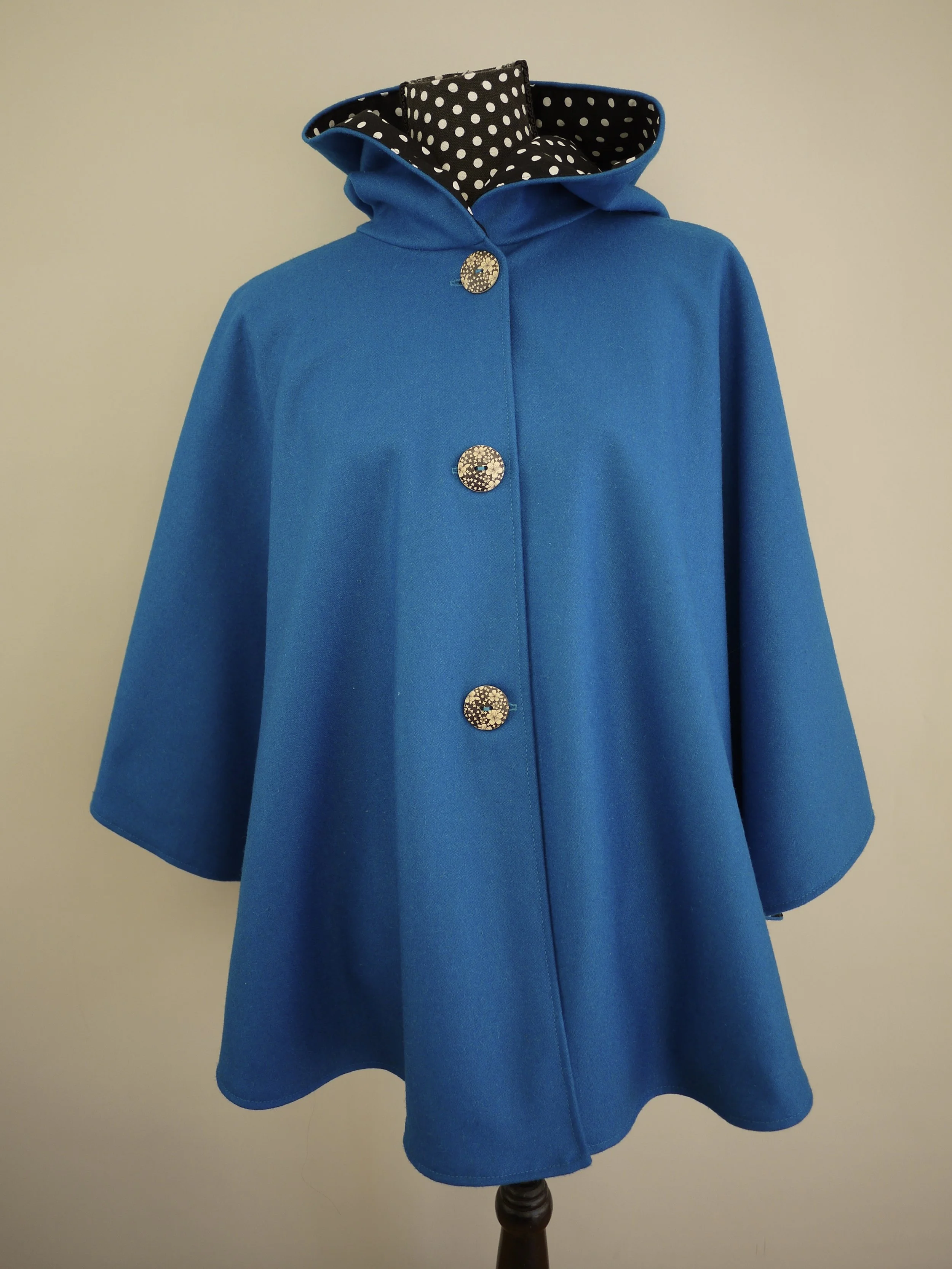 blue wool cape