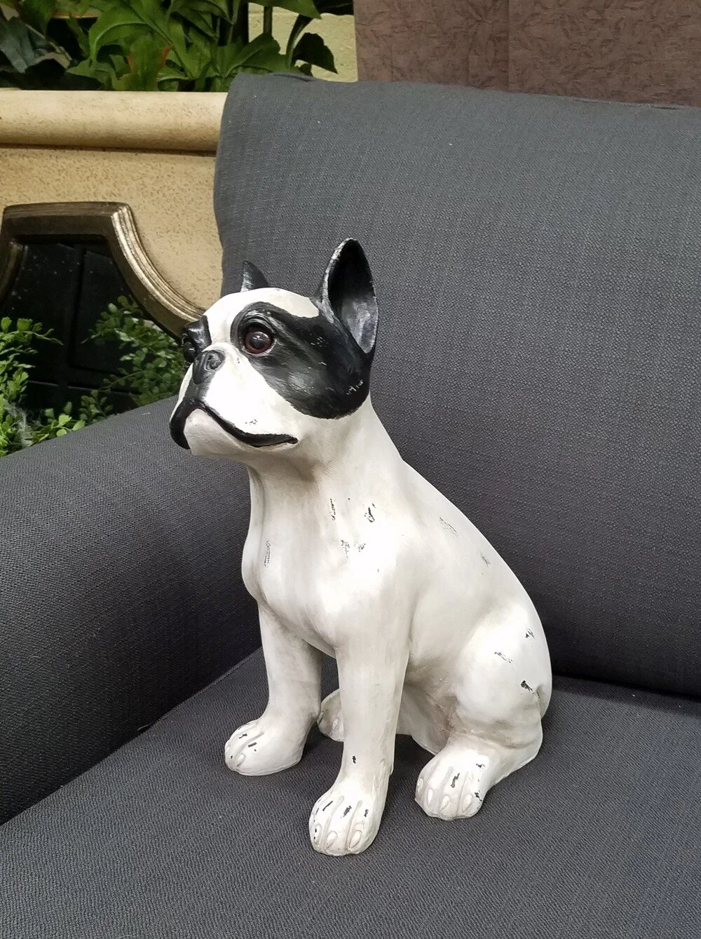 Black and White Plaster Bulldog
