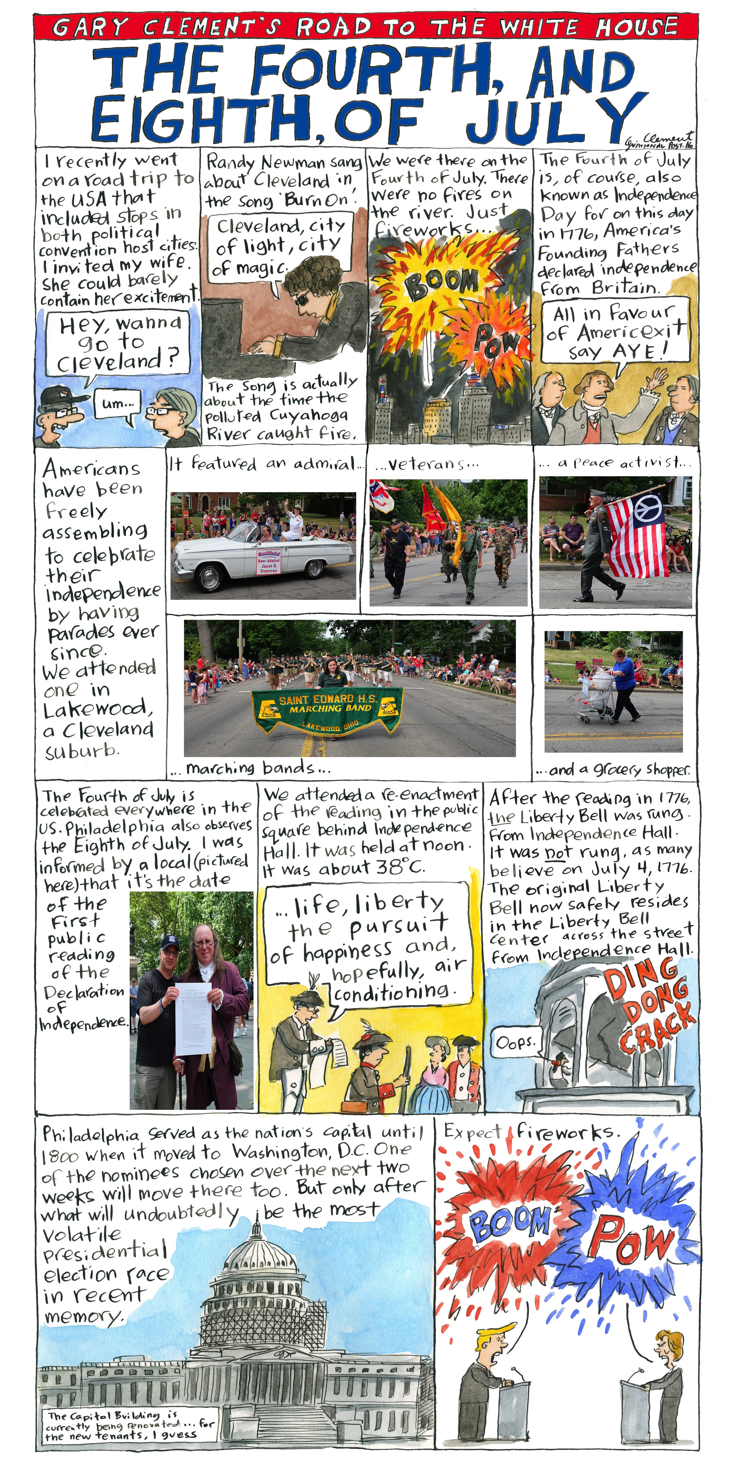 Prior to the 2016 election, my wife and I went on a little road trip from Cleveland to Philadelphia via Pittsburgh and Washington. I documented it all for National Post. The goal was to gain some insight into the general mood of the electorate. We did most of our research in bars. It was hard work but someone had to do it.